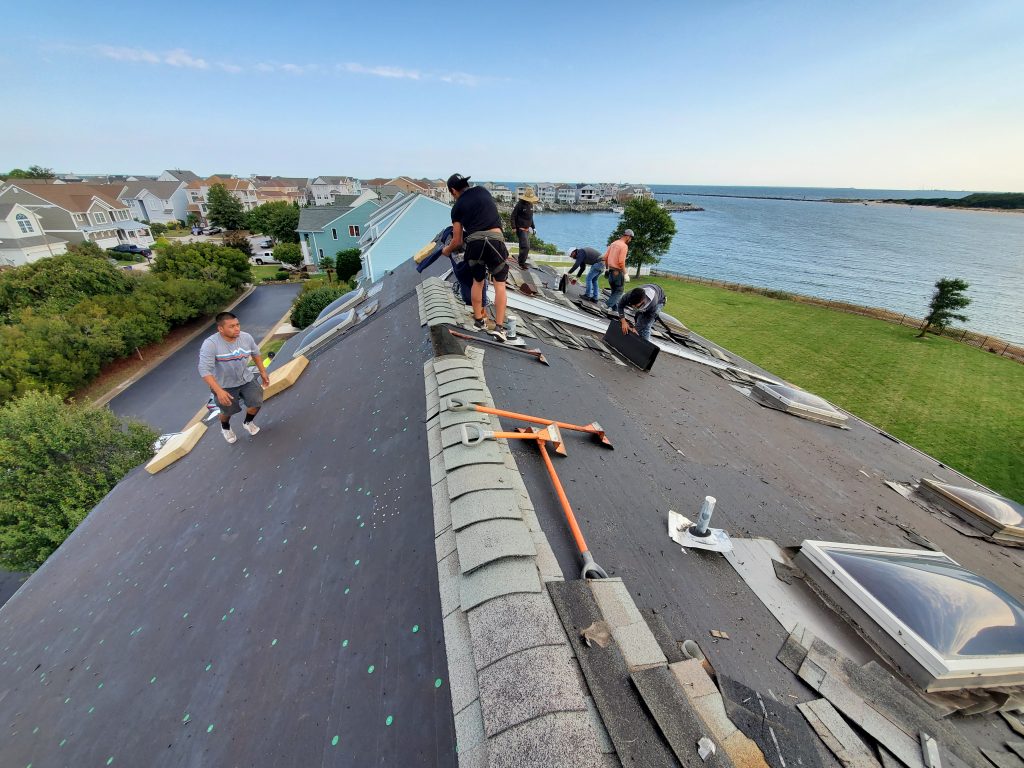 crew on roof